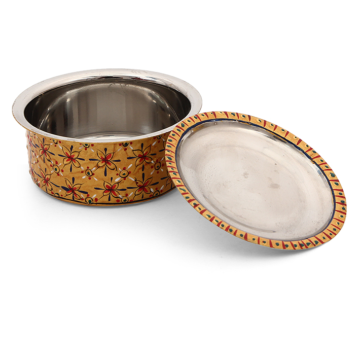 Serving Bowls set of 3 Containers with lids: Gold , Yellow, Red