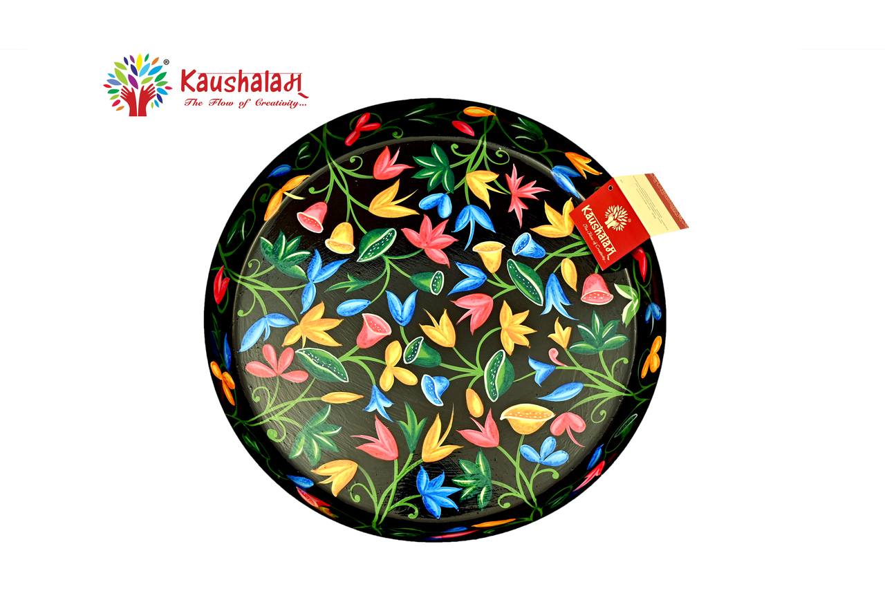 Hand painted Floral Dome food cover & Tray Set
