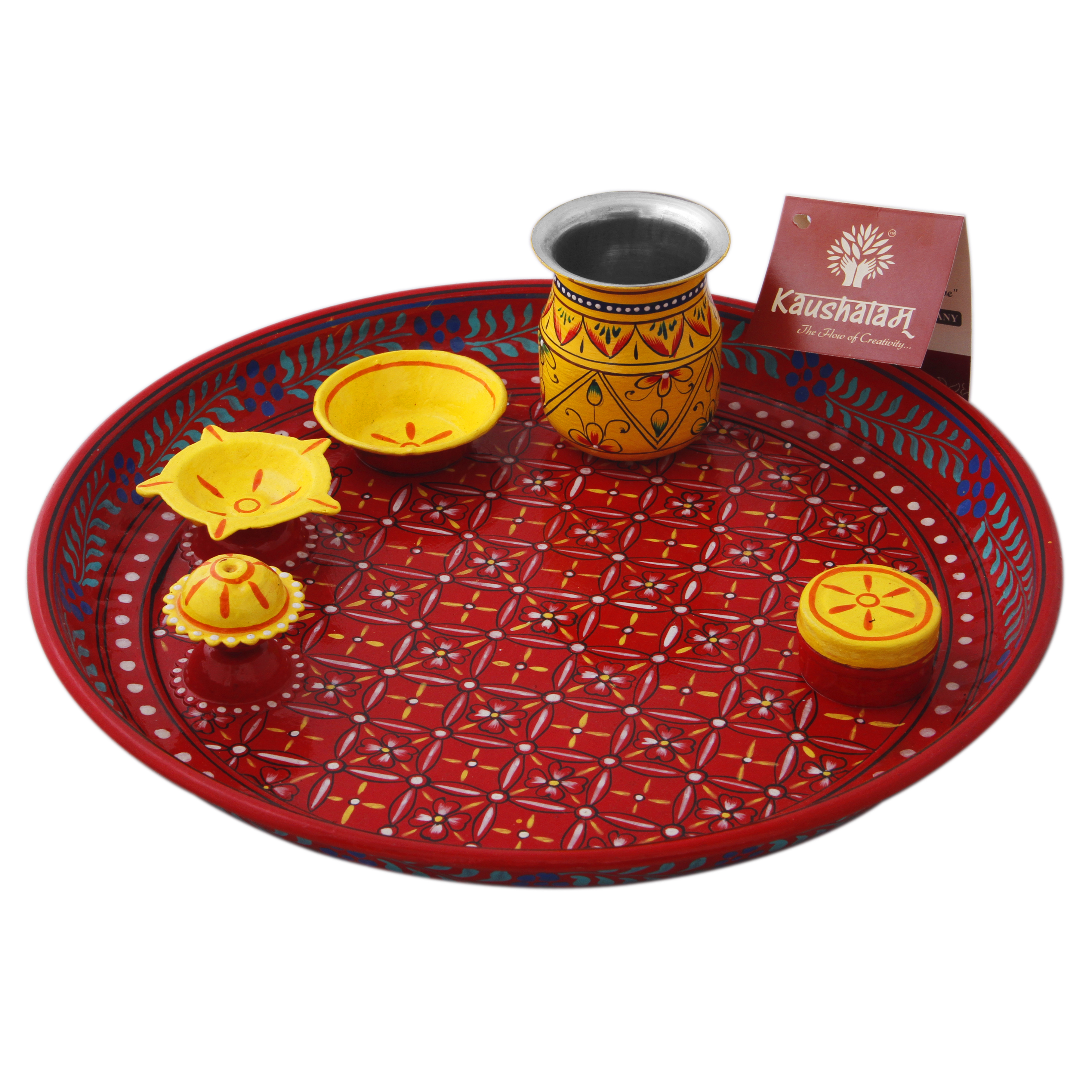 Hand Painted Puja arti Thali