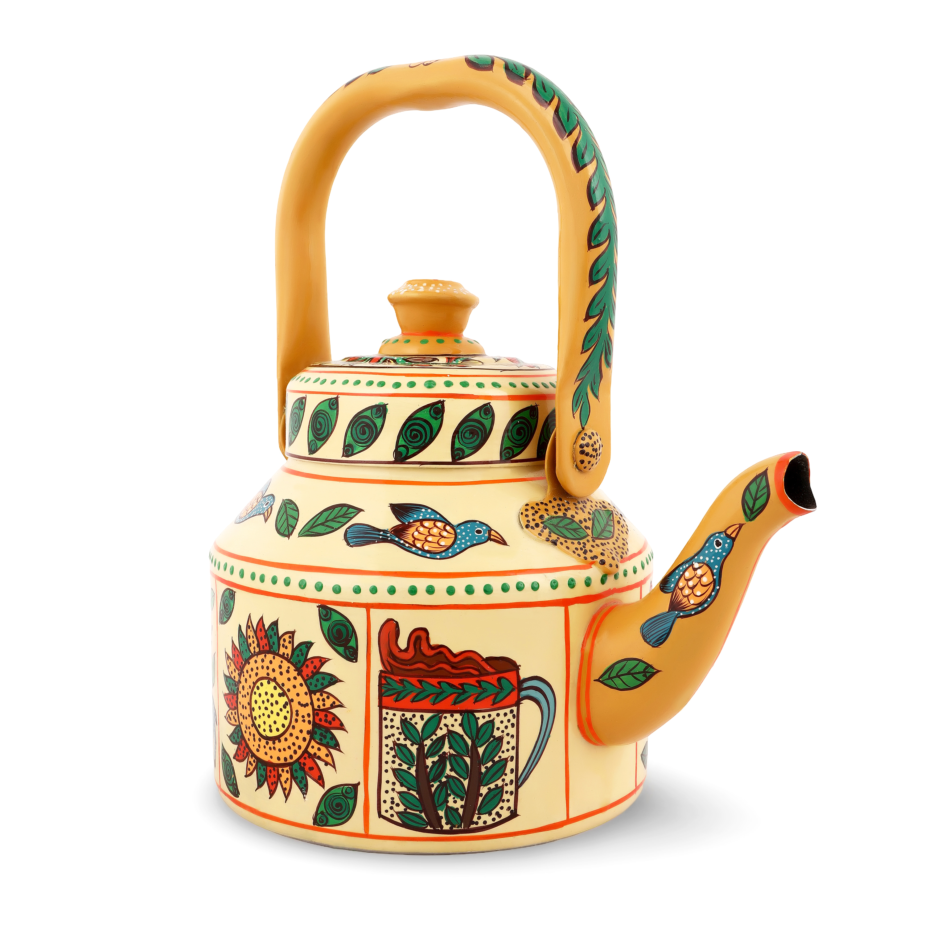 Hand Painted Tea Kettle: Gond Art, Madhya Pradesh: Desh Ka Garv Collection