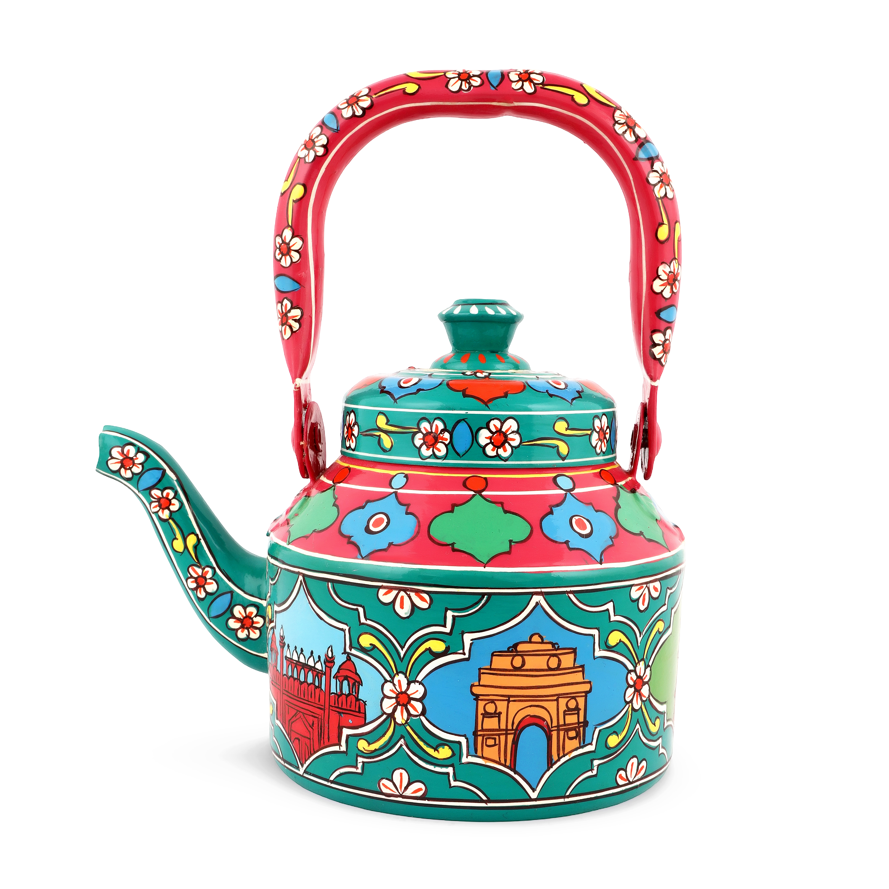 Hand Painted Tea Kettle: Embroidery Craft Delhi: Desh Ka Garv Collection