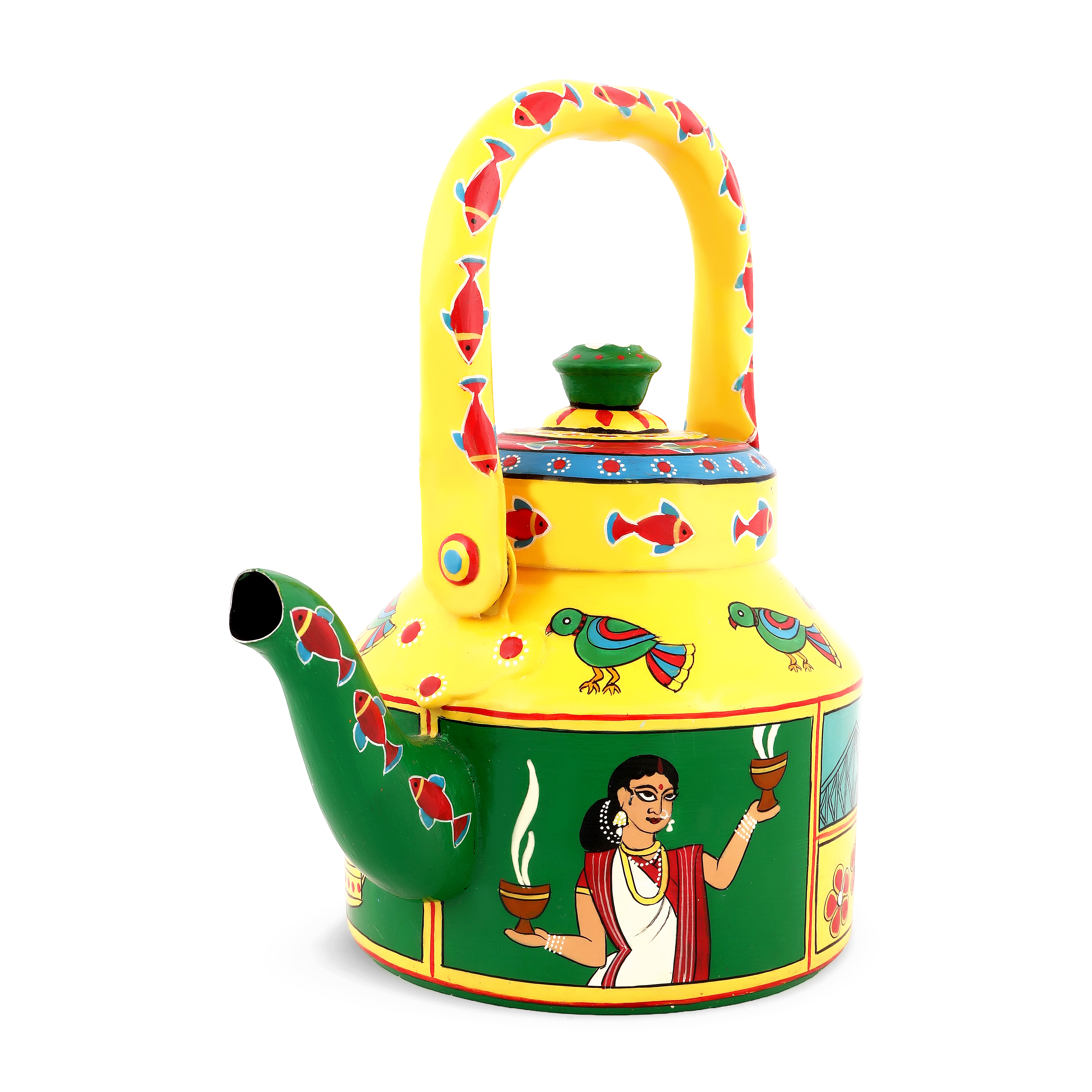 Hand-Painted  Kettle – Kalighat Art, West Bengal: Desh Ka Garv Collection