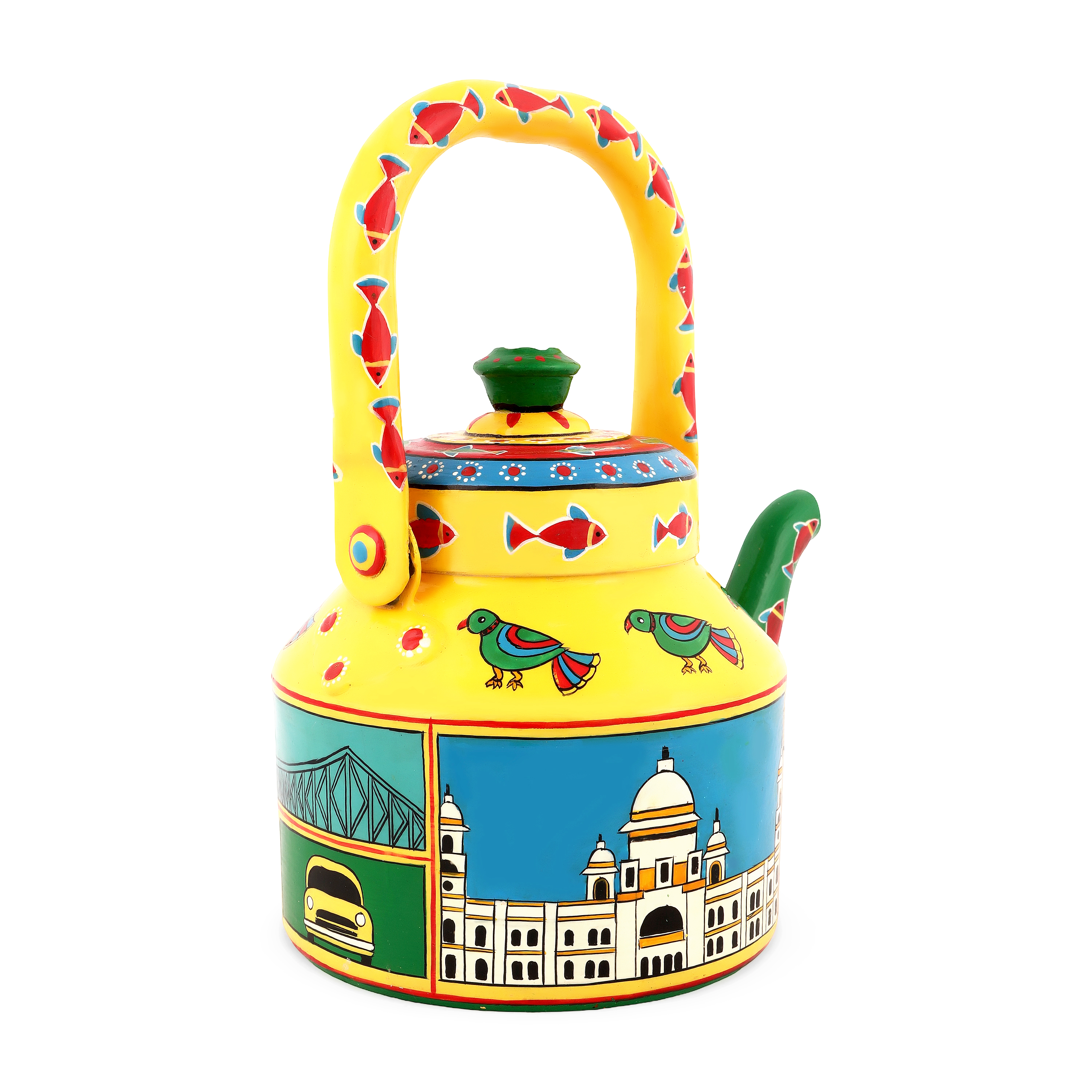 Hand-Painted Tea Kettle – Kalighat Art, West Bengal: Desh Ka Garv Collection