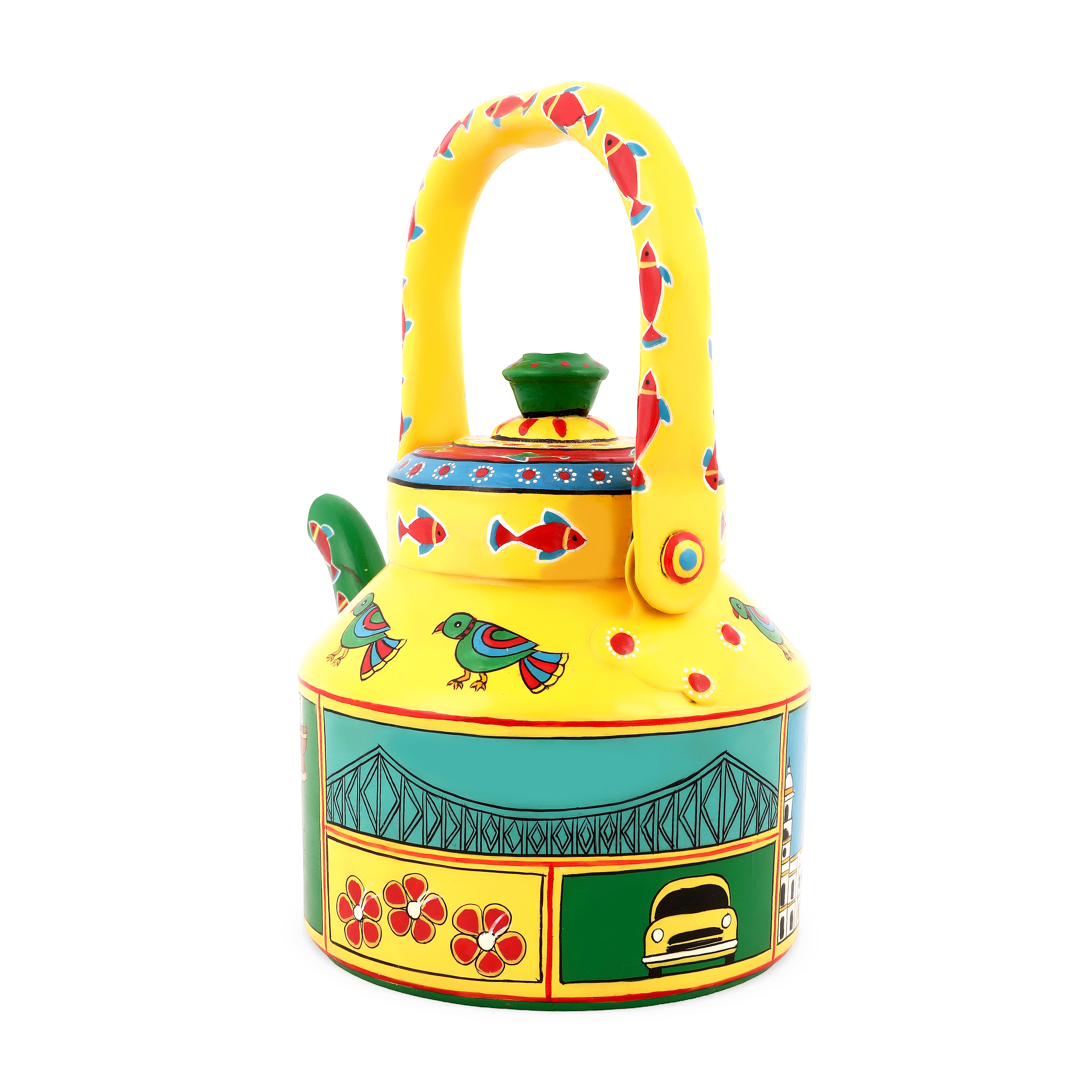 Hand-Painted Tea Kettle – Kalighat Art, West Bengal: Desh Ka Garv Collection
