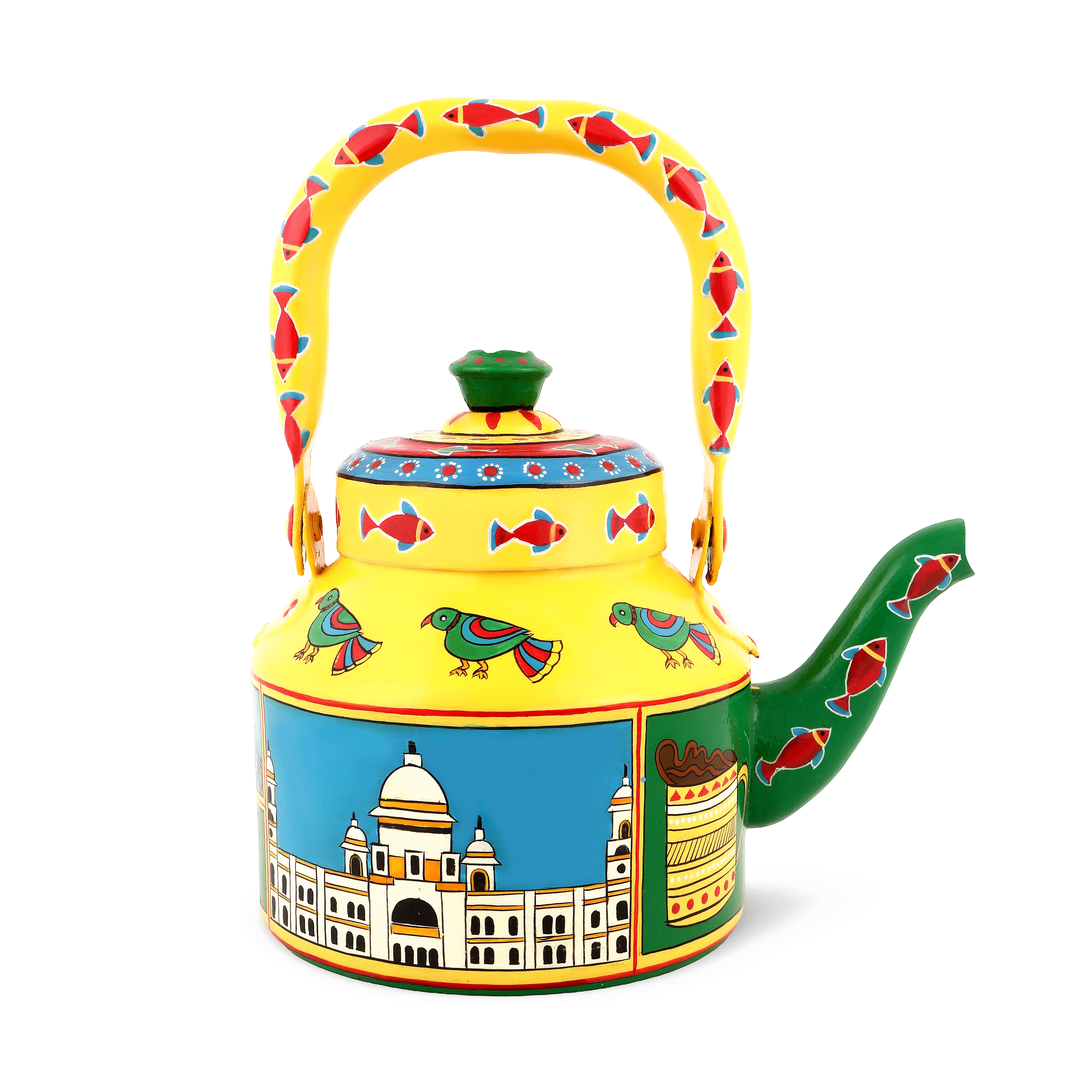 Hand-Painted Tea Kettle – Kalighat Art, West Bengal: Desh Ka Garv Collection