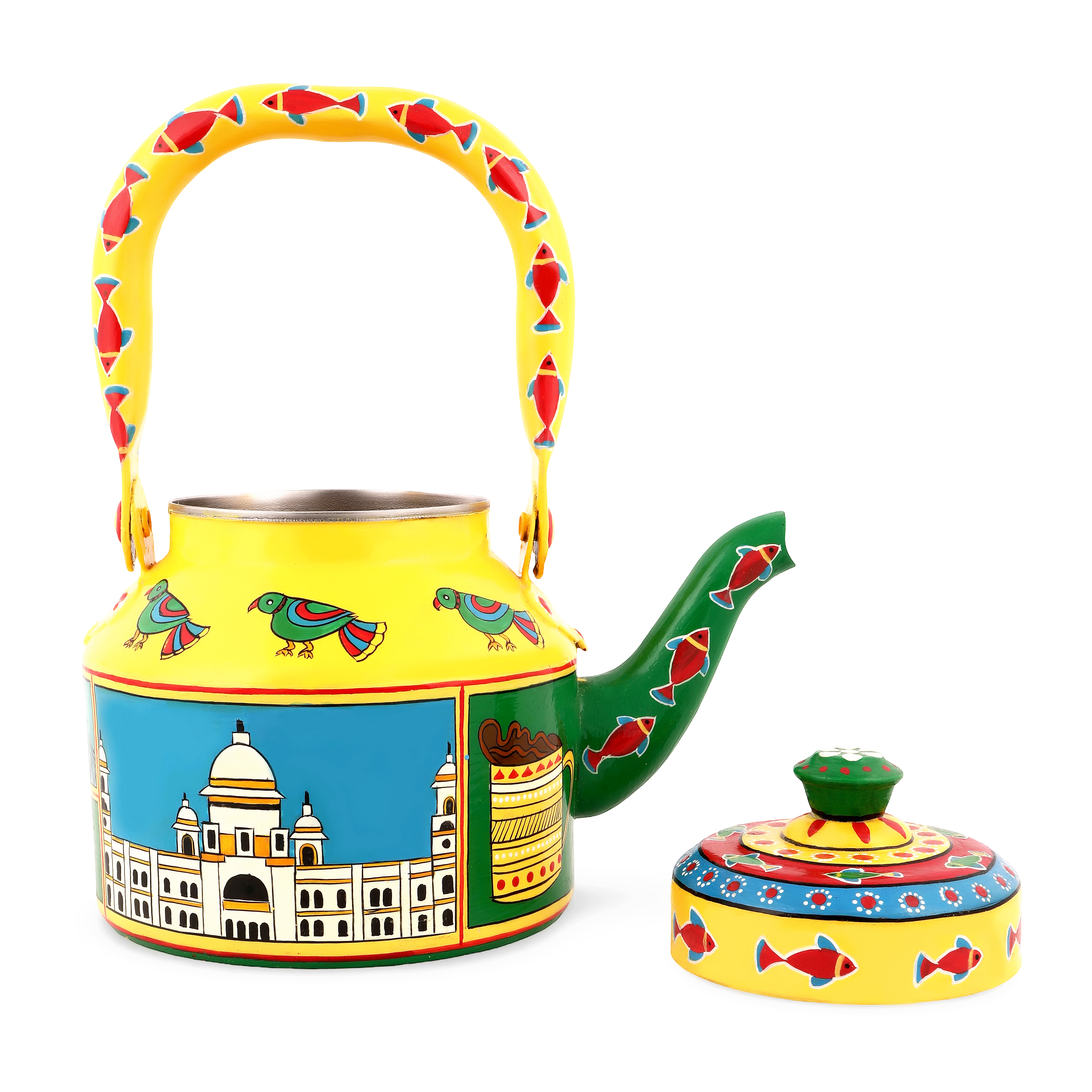 Hand-Painted Tea Kettle – Kalighat Art, West Bengal: Desh Ka Garv Collection