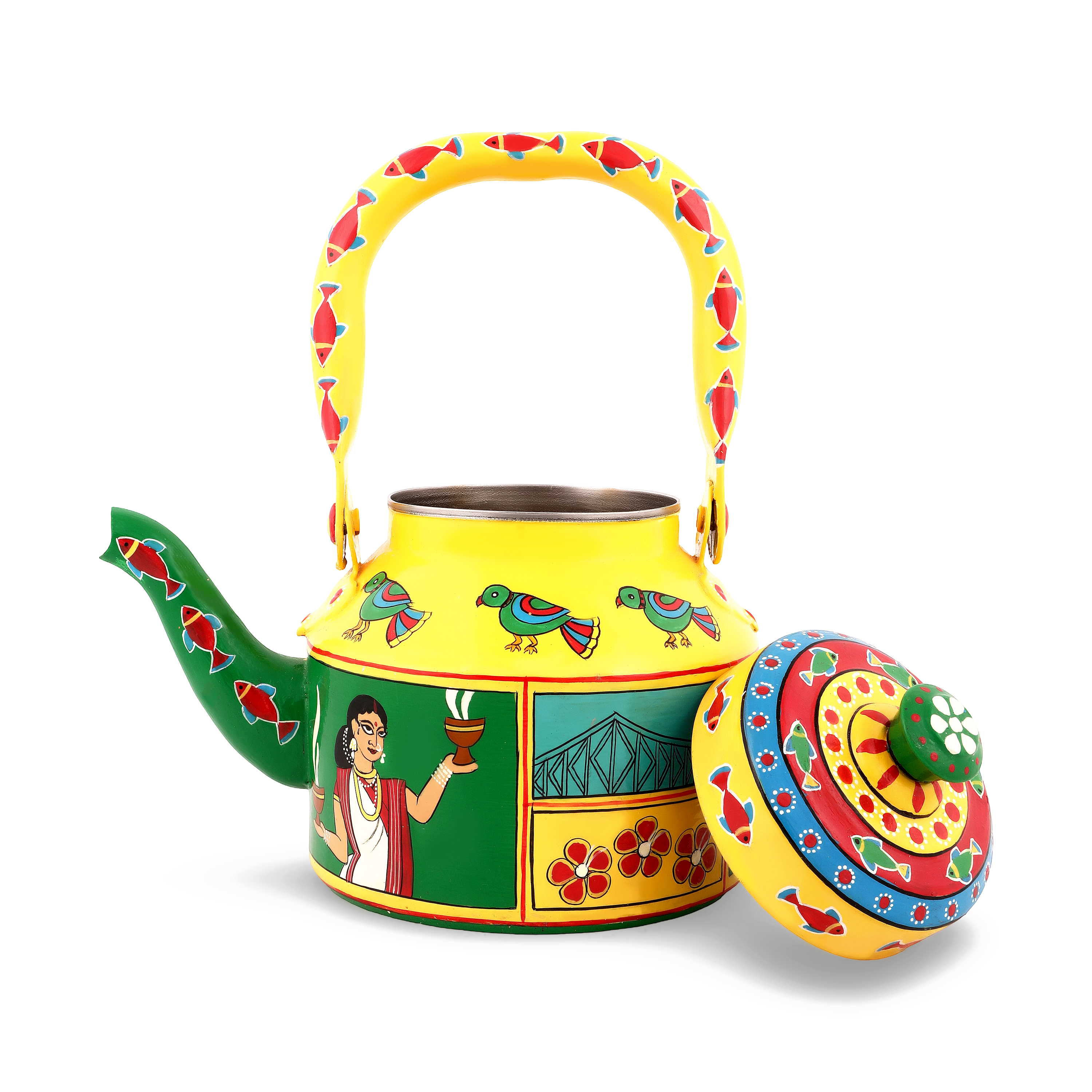 Hand-Painted Tea Kettle – Kalighat Art, West Bengal: Desh Ka Garv Collection
