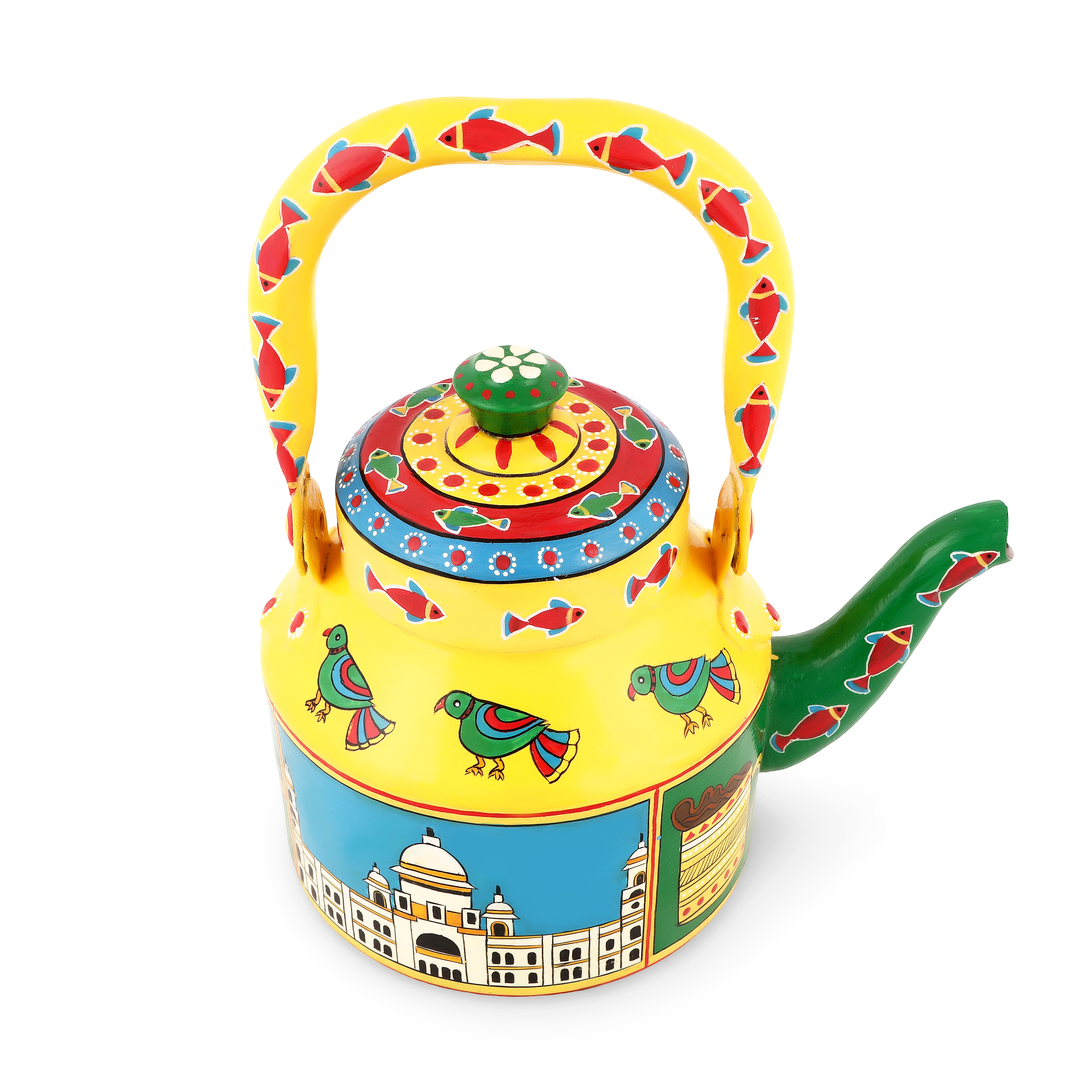 Hand-Painted Tea Kettle – Kalighat Art, West Bengal: Desh Ka Garv Collection