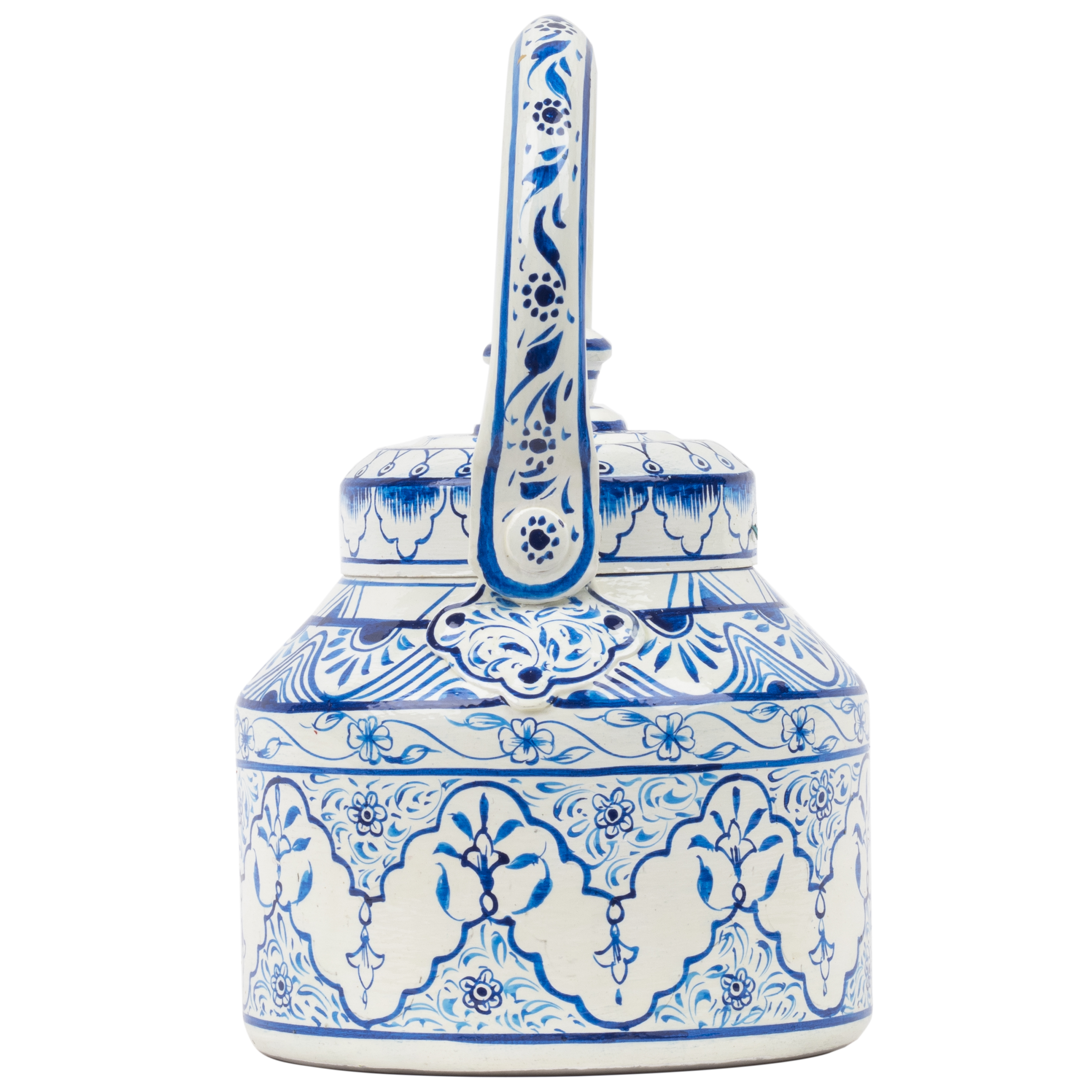 Hand Painted Stainless Steel Tea Kettle: Royal Jaipur