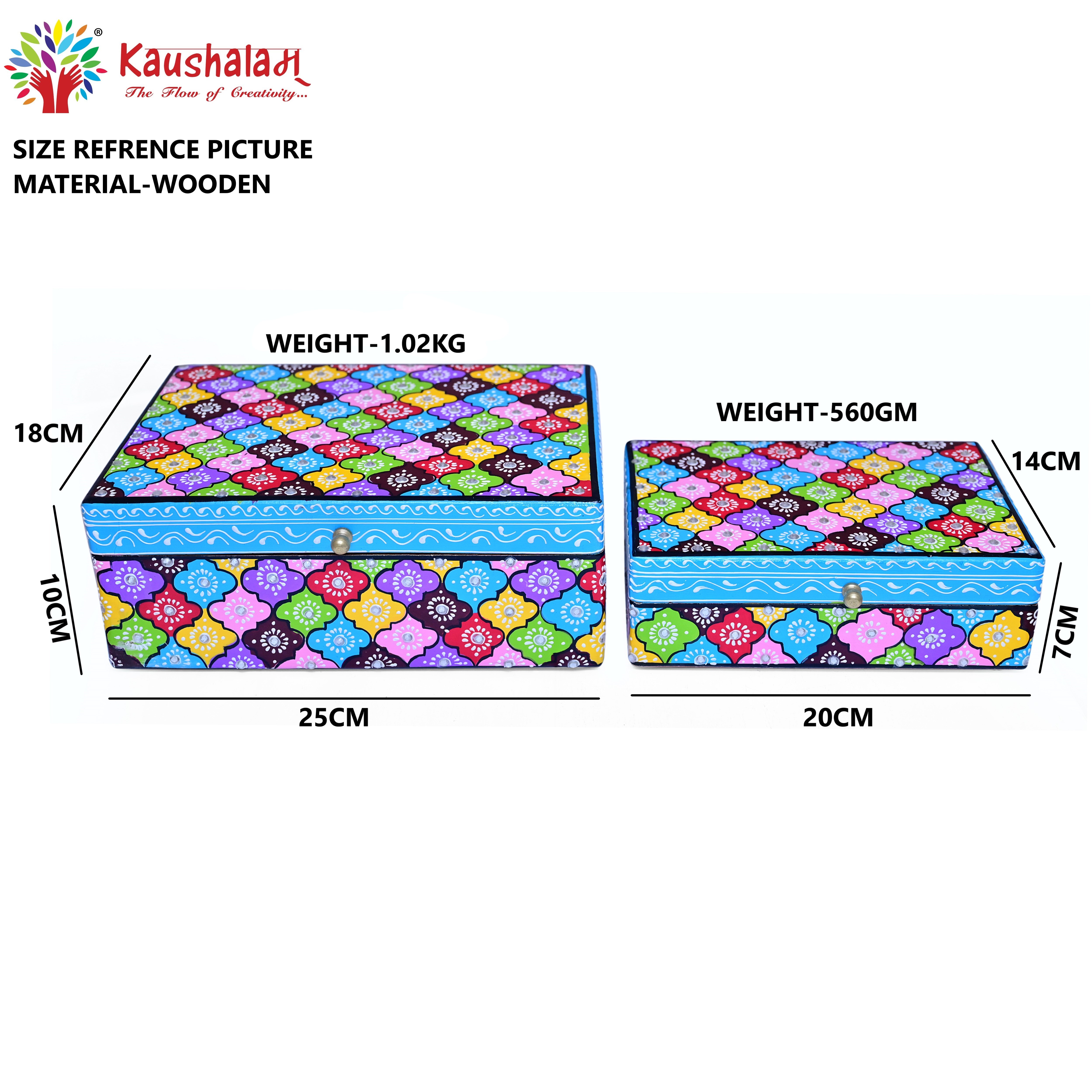 Hand Painted Boxes Set of Two: Accent Boxes