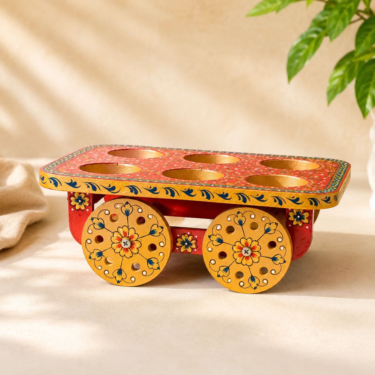 MEHFIL – Luxury Tea Cart Set with Crystal Work | Kettle, 6 Glasses & Serving Cart