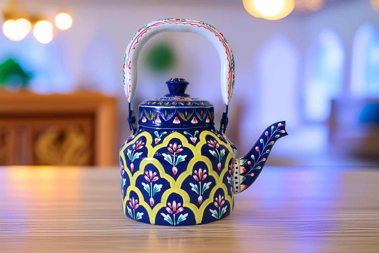 Jashn – Arabic Coffee Dallah Set with Tea Cart & 6 Glasses