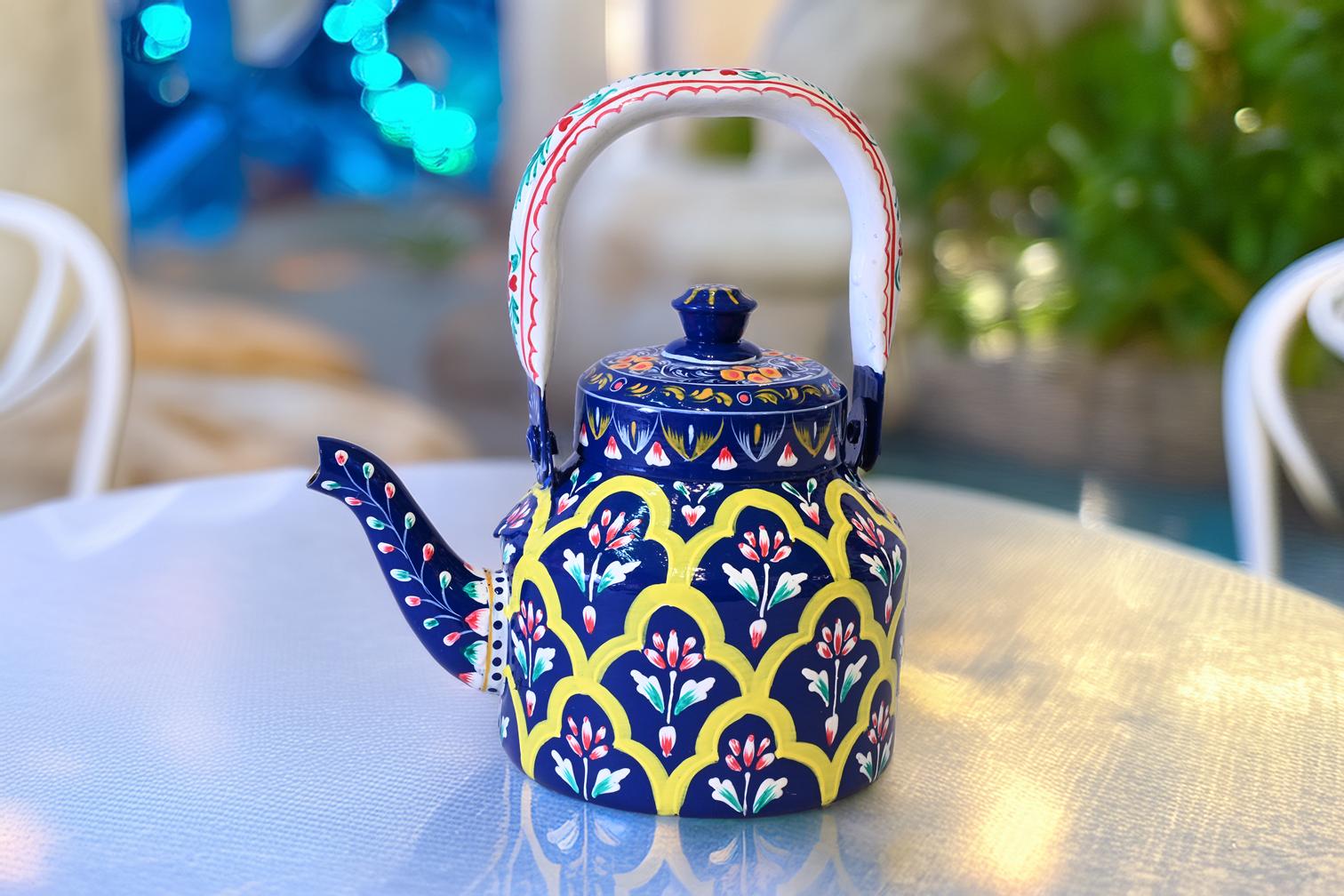 Jashn – Arabic Coffee Dallah Set with Tea Cart & 6 Glasses