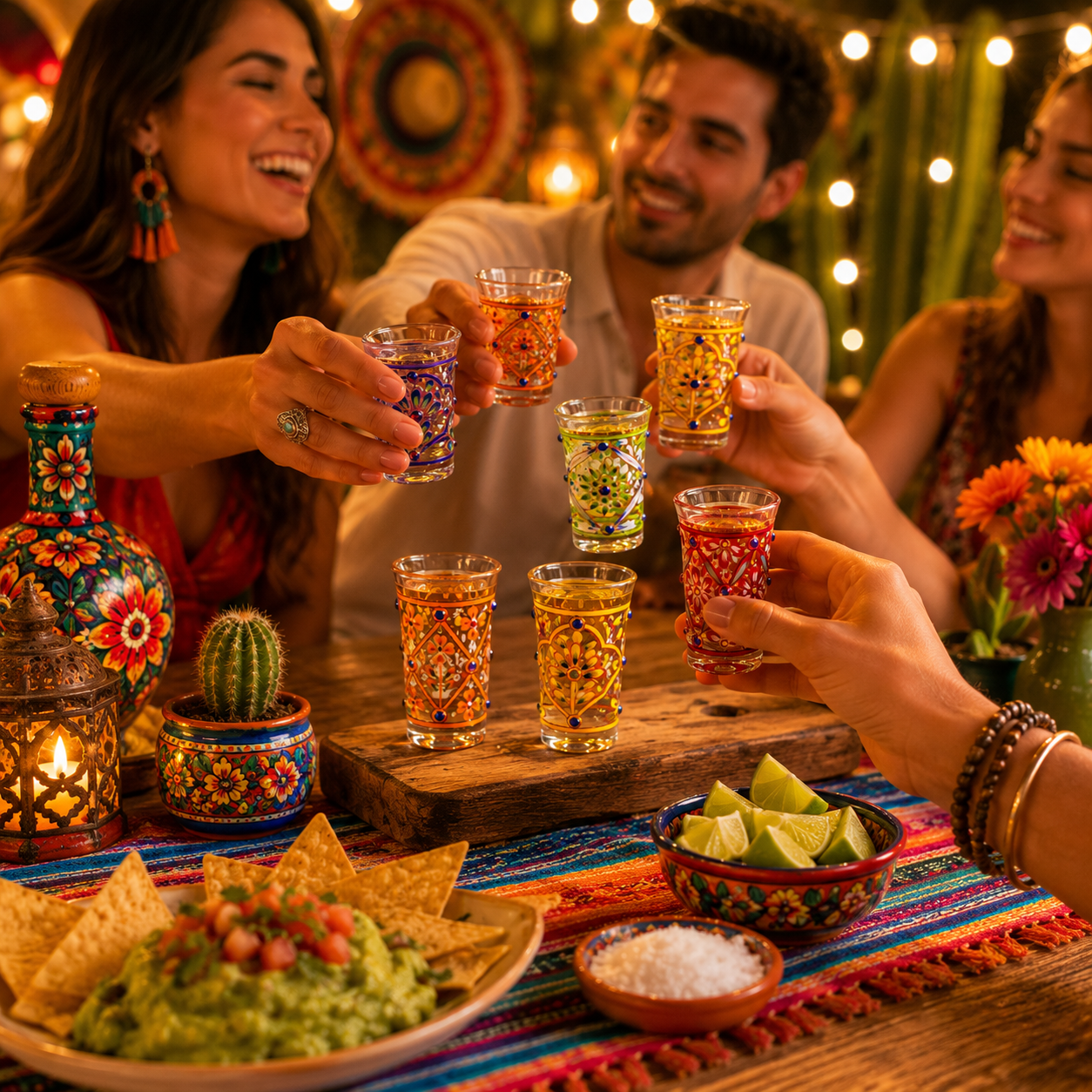 Fiesta Jewels – Hand-Painted Shot Glass Set of 6