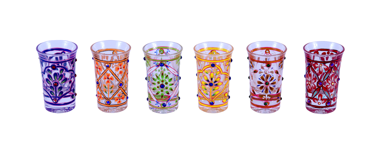 Fiesta Jewels – Hand-Painted Shot Glass Set of 6