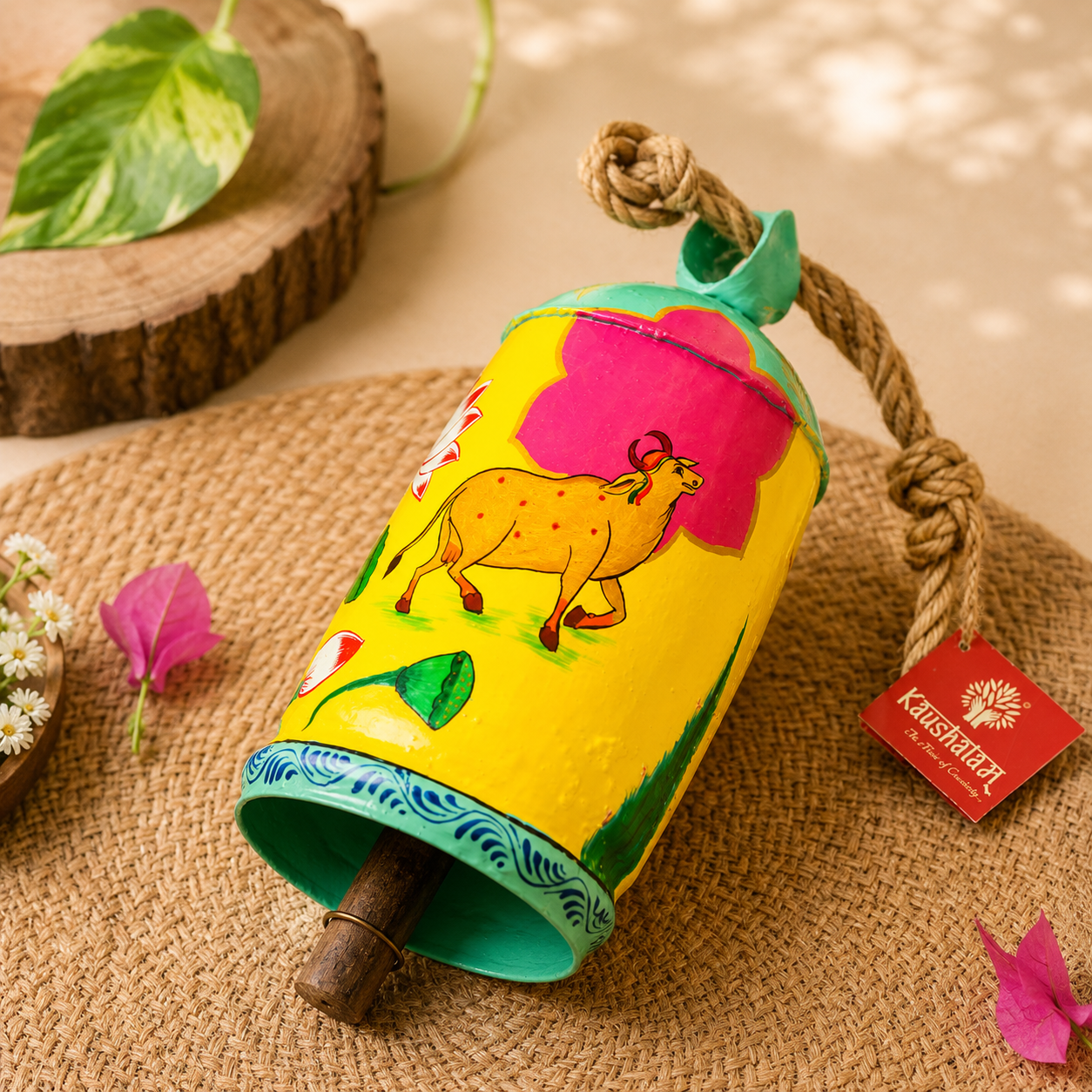 Hand Painted Cow Bell 10 Inches - Paradise