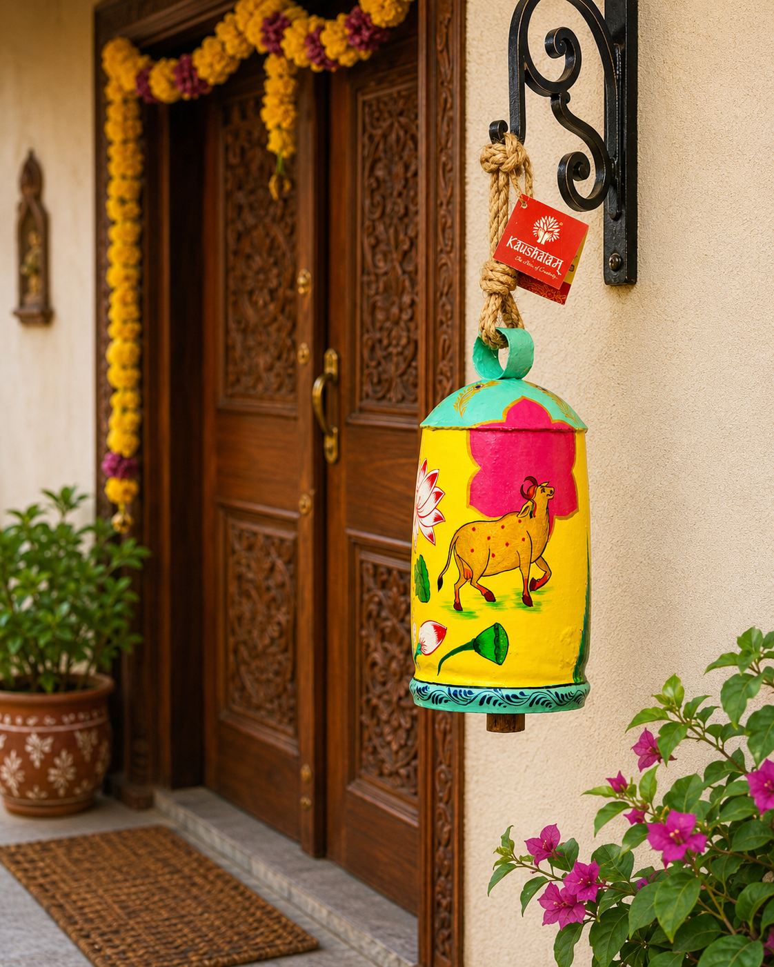 Hand Painted Cow Bell 10 Inches - Paradise