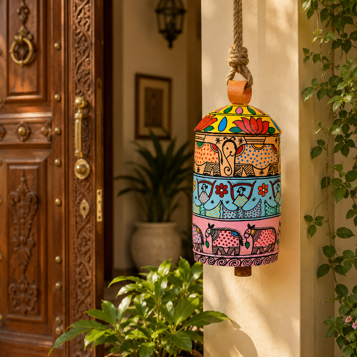 Hand Painted Cow Bell 10 Inches - Celebration