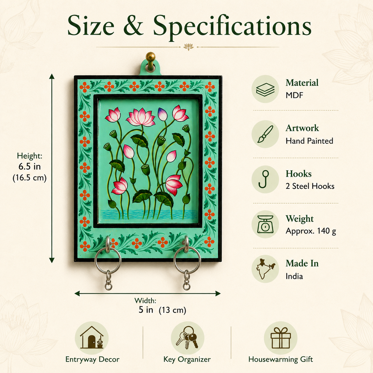 Padma – Hand Painted Lotus Key Holder