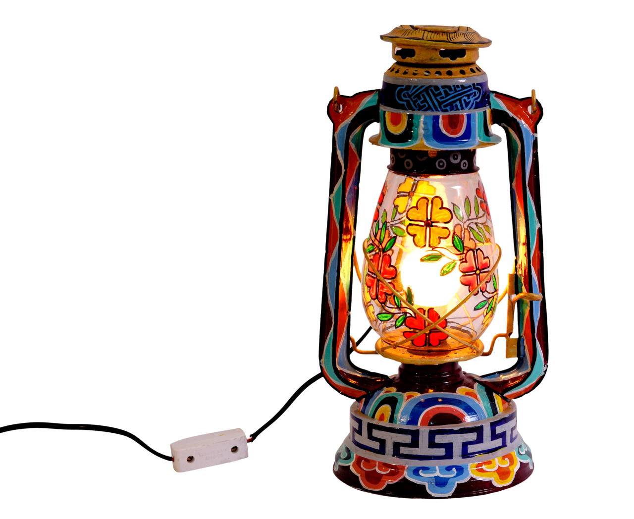 Hand Painted  hurricane Lantern