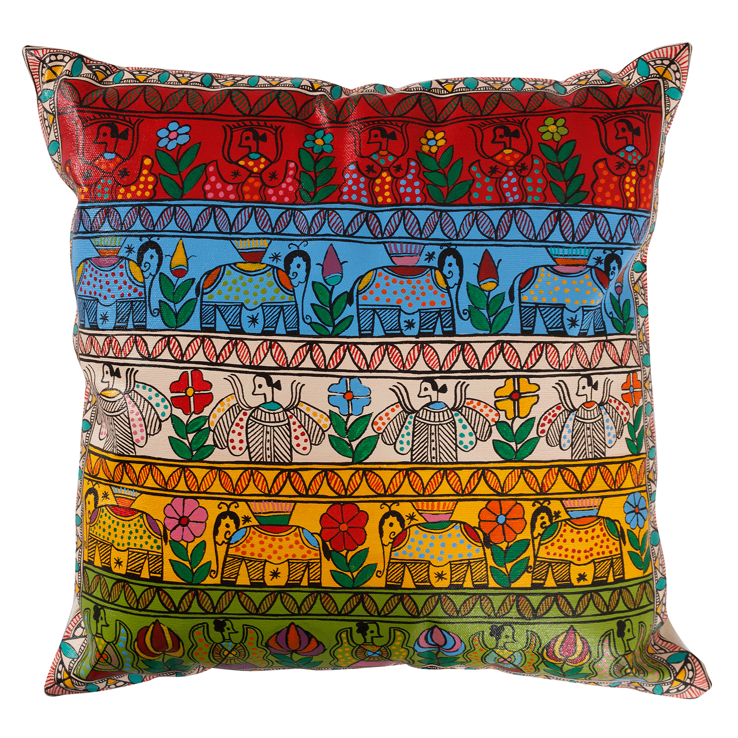 Hand Painted Cushion Cover: Celebration