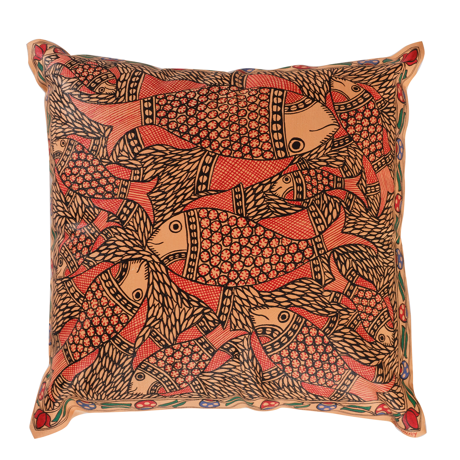 Hand Painted Cushion Cover- Fishes