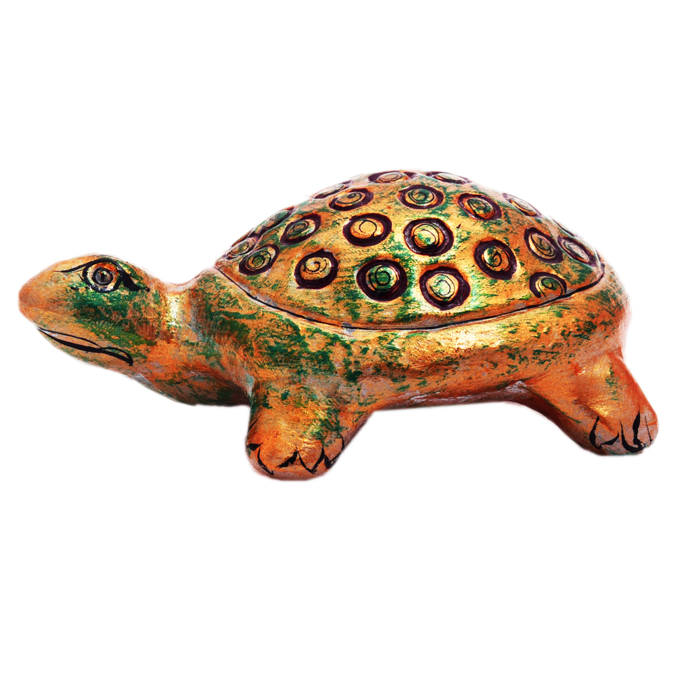 Good  luck Paper Mache Turtle - feng shui wish fulfilling turtle