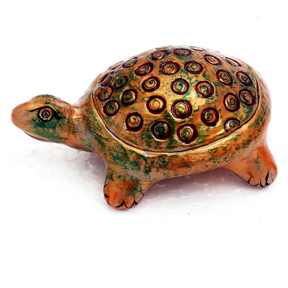 Good  luck Paper Mache Turtle - feng shui wish fulfilling turtle