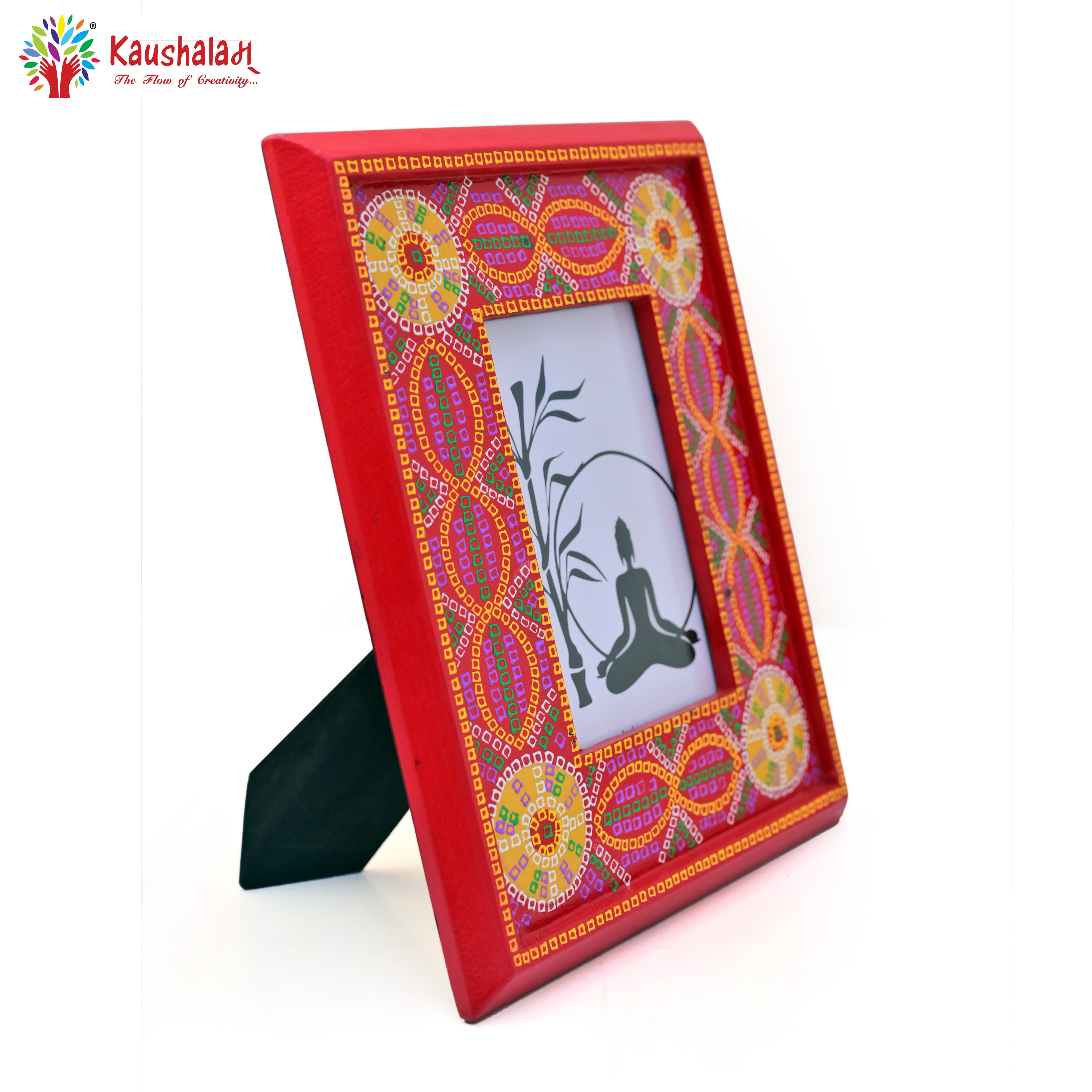 Hand Painted Photo Frame - Indian Bandhej,  Tie & Die Pattern