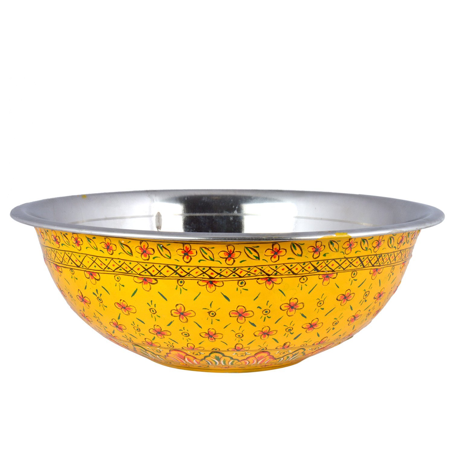 Hand Painted Salad Bowl : Yellow