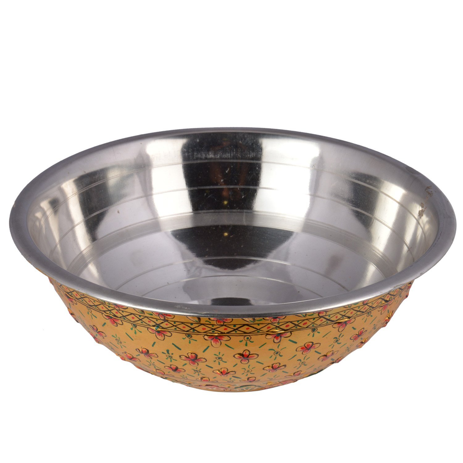 Hand painted serving Salad bowl: Golden