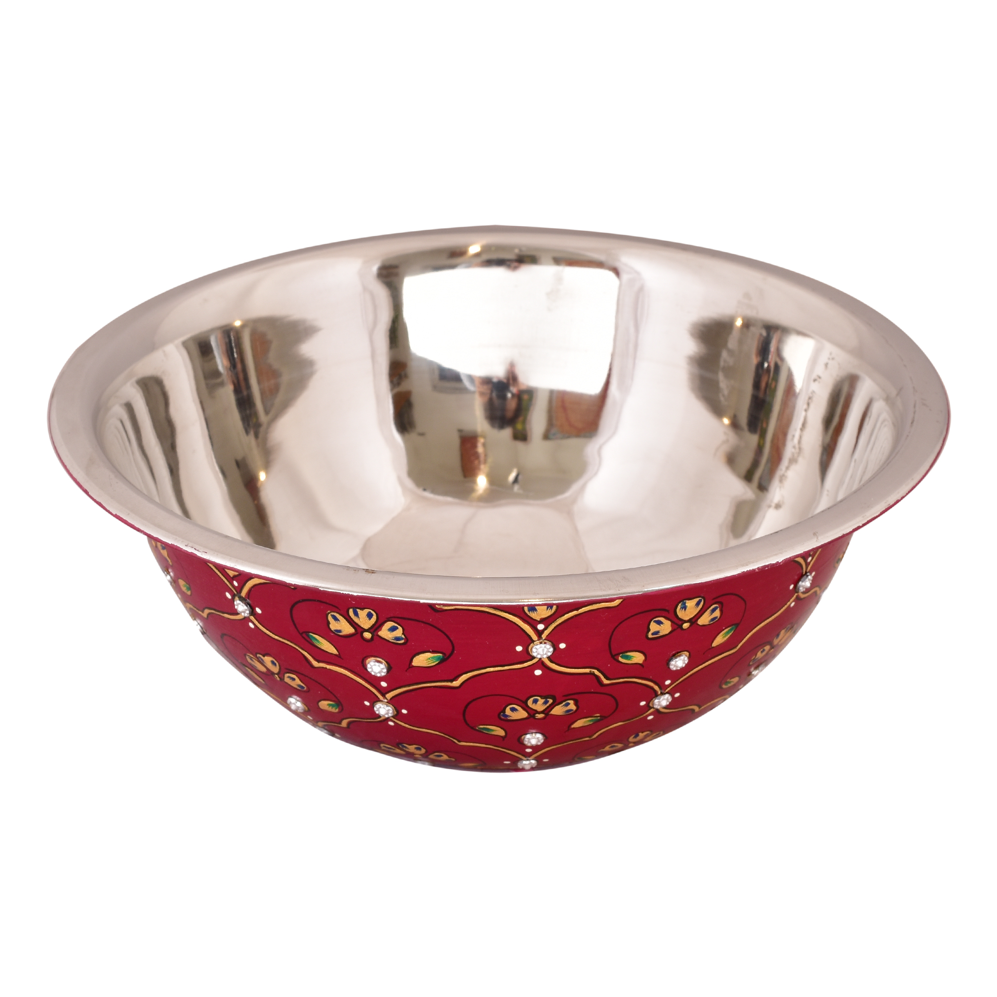 Hand painted serving bowl: Maroon Salad Bowl