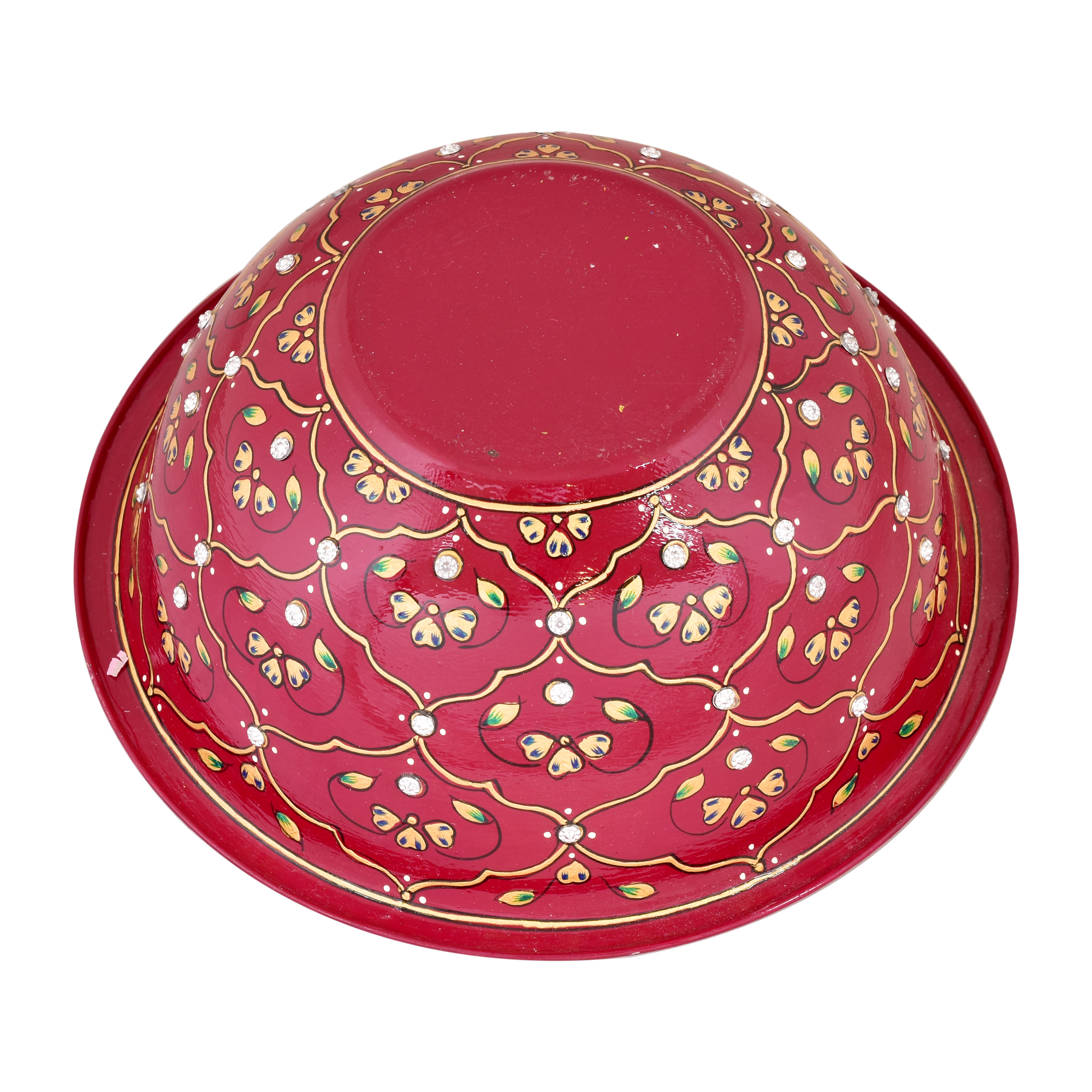 Hand painted serving bowl: Maroon Salad Bowl