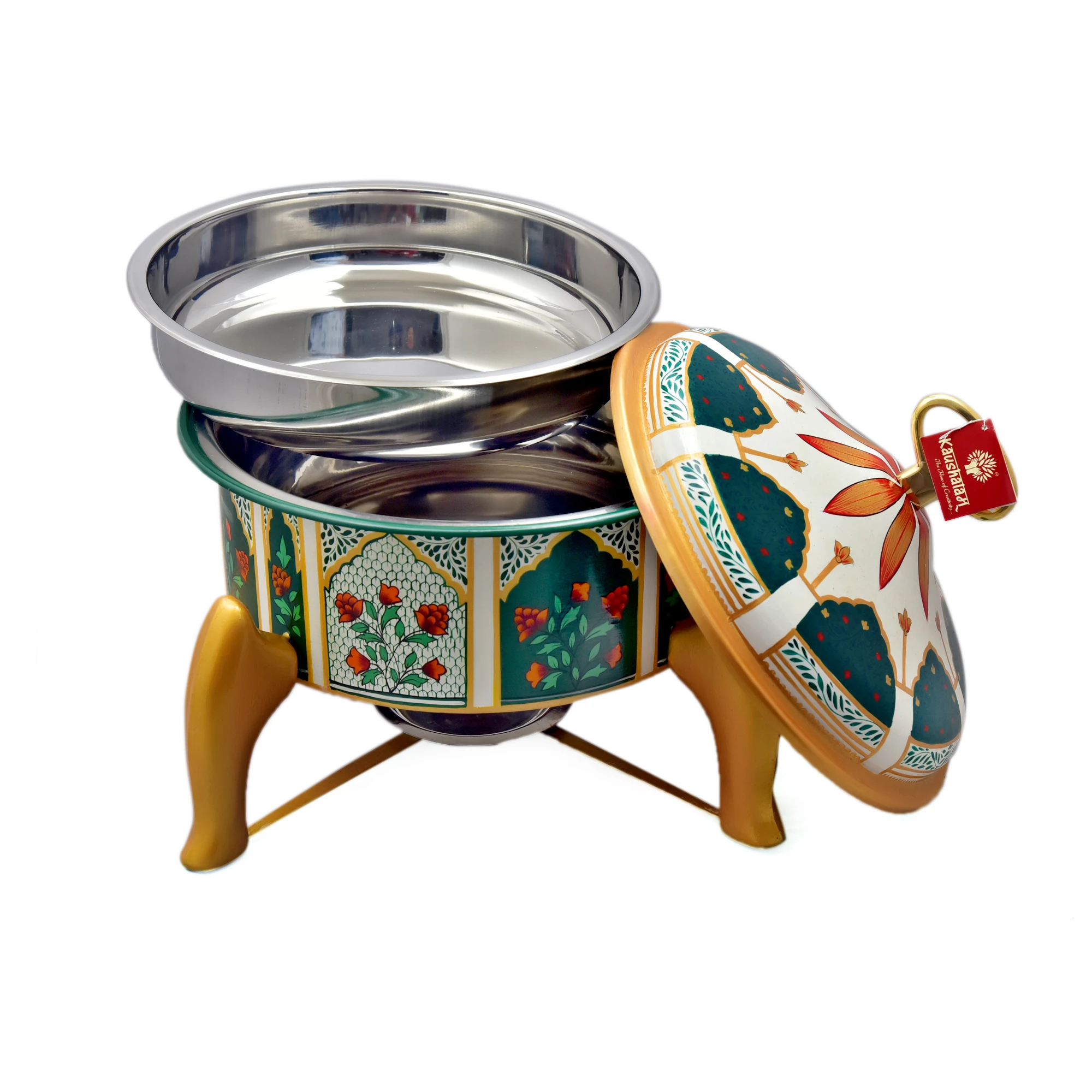 Hand Painted Chafing Dish  - Royal Mughal