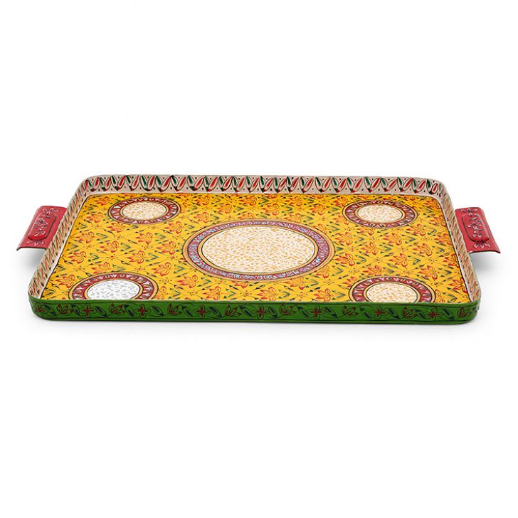 Metal Serving Tray : Royal Tray Yellow Metal Serving Tray : Royal Tray Yellow