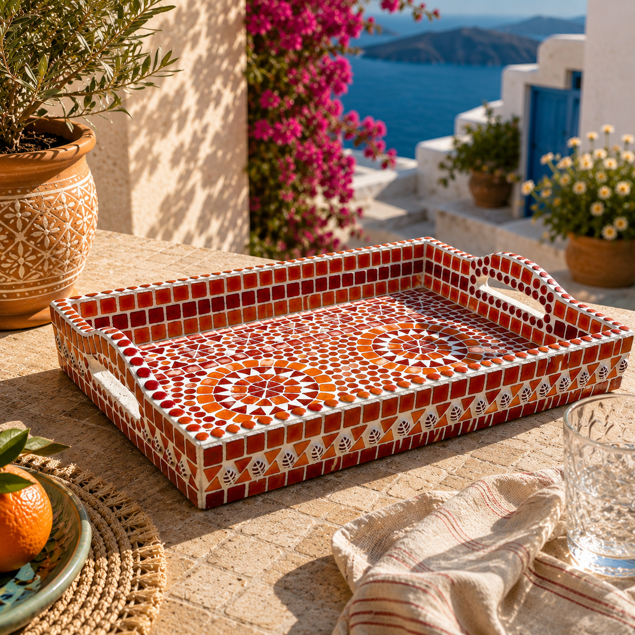 Mosaic serving tray