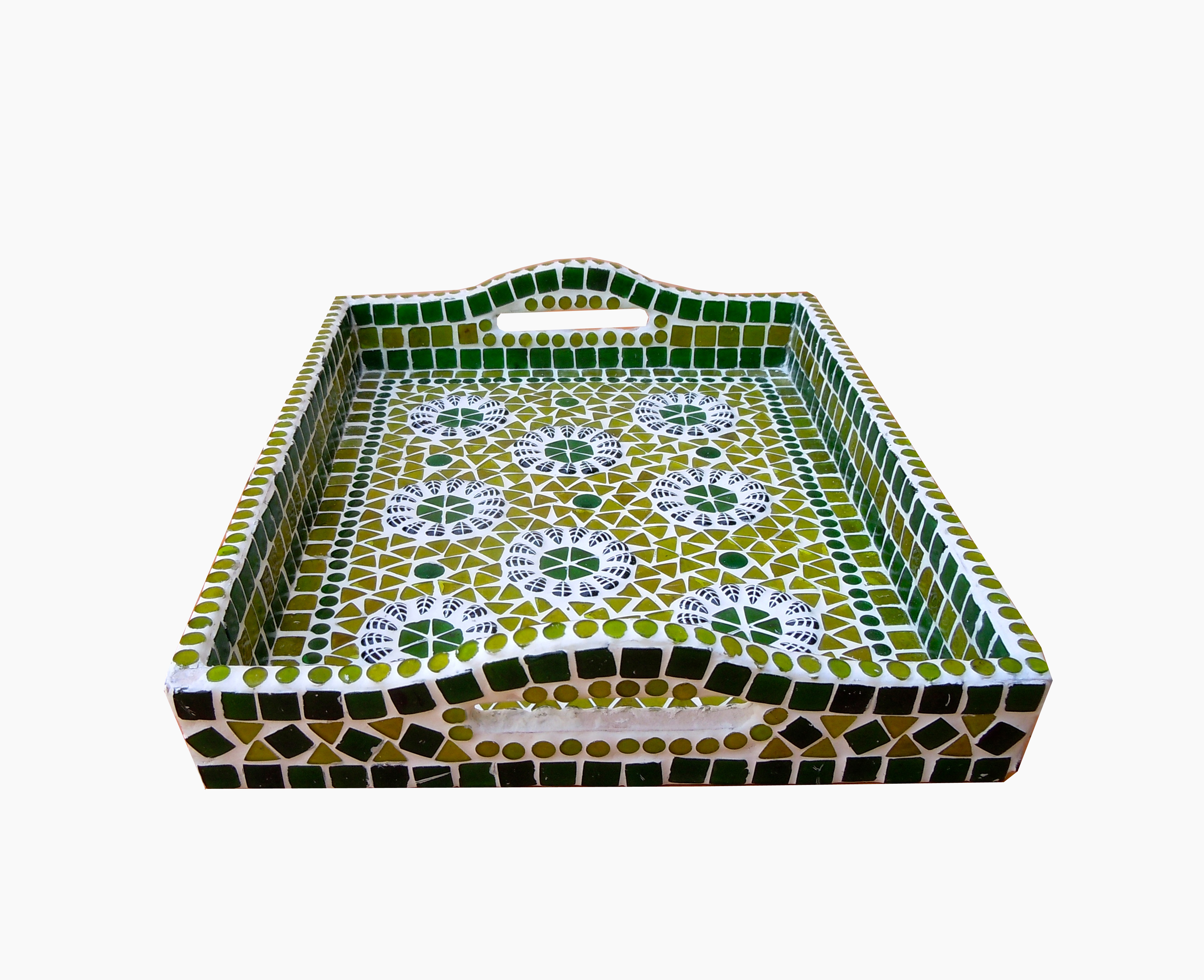 Mosaic Art Serving tray: Green