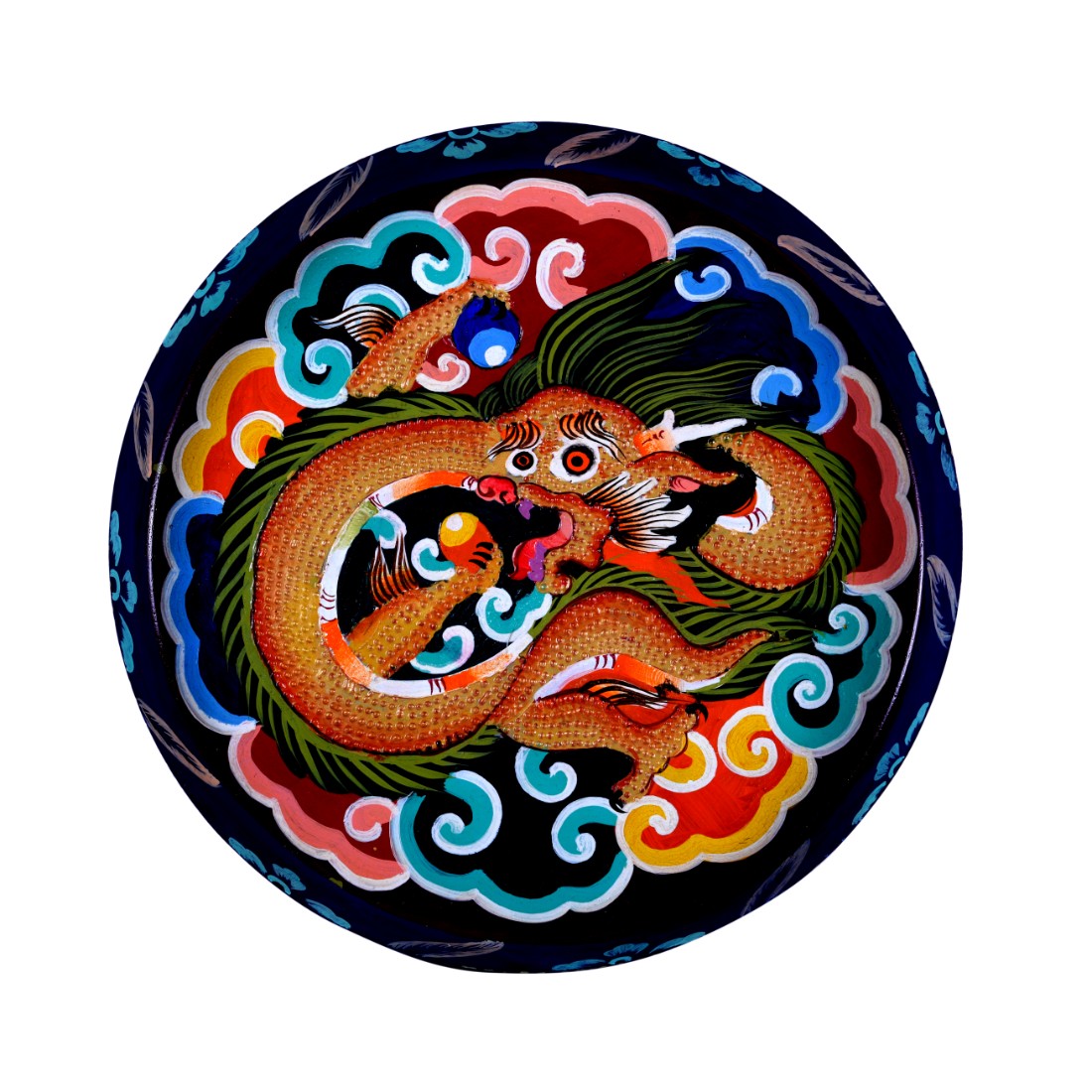 Hand Painted Round Tray- The Dragon