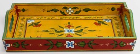 Hand Painted tray set of 2 : Mughal Floral-1