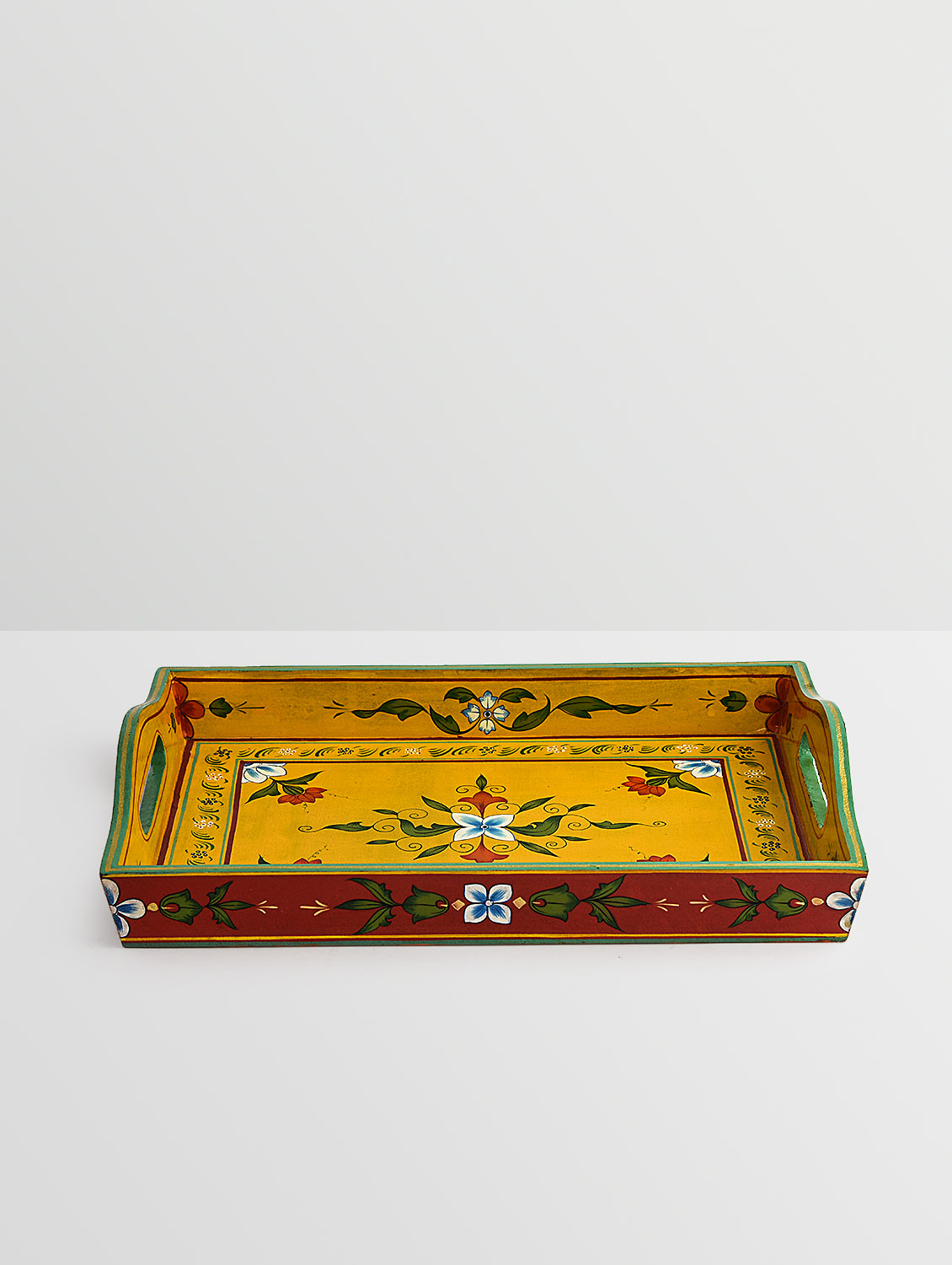 Hand Painted tray set of 2 : Mughal Floral-1
