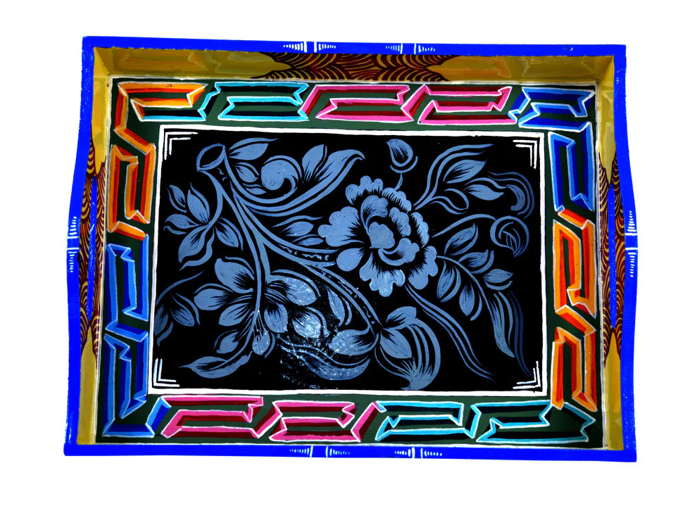 Hand Painted Serving Tray : Ladakhi Artwork