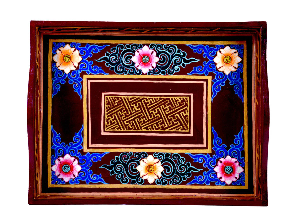 Hand Painted Serving Tray : Ladakhi art work