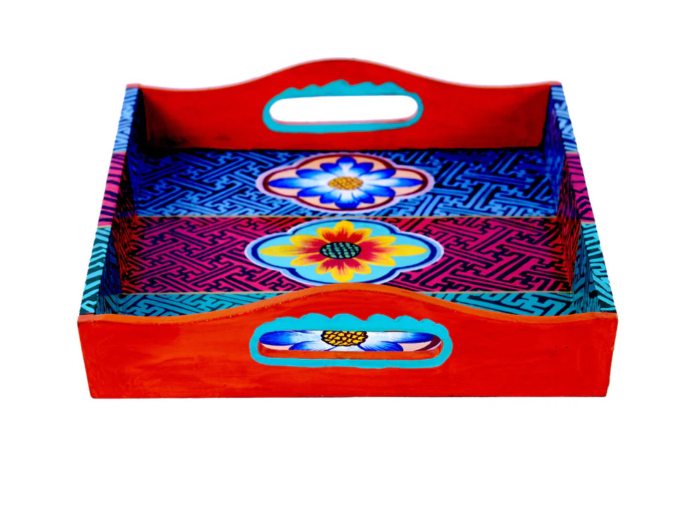 Hand Painted Serving Tray : Unique Ladakhi Artwork
