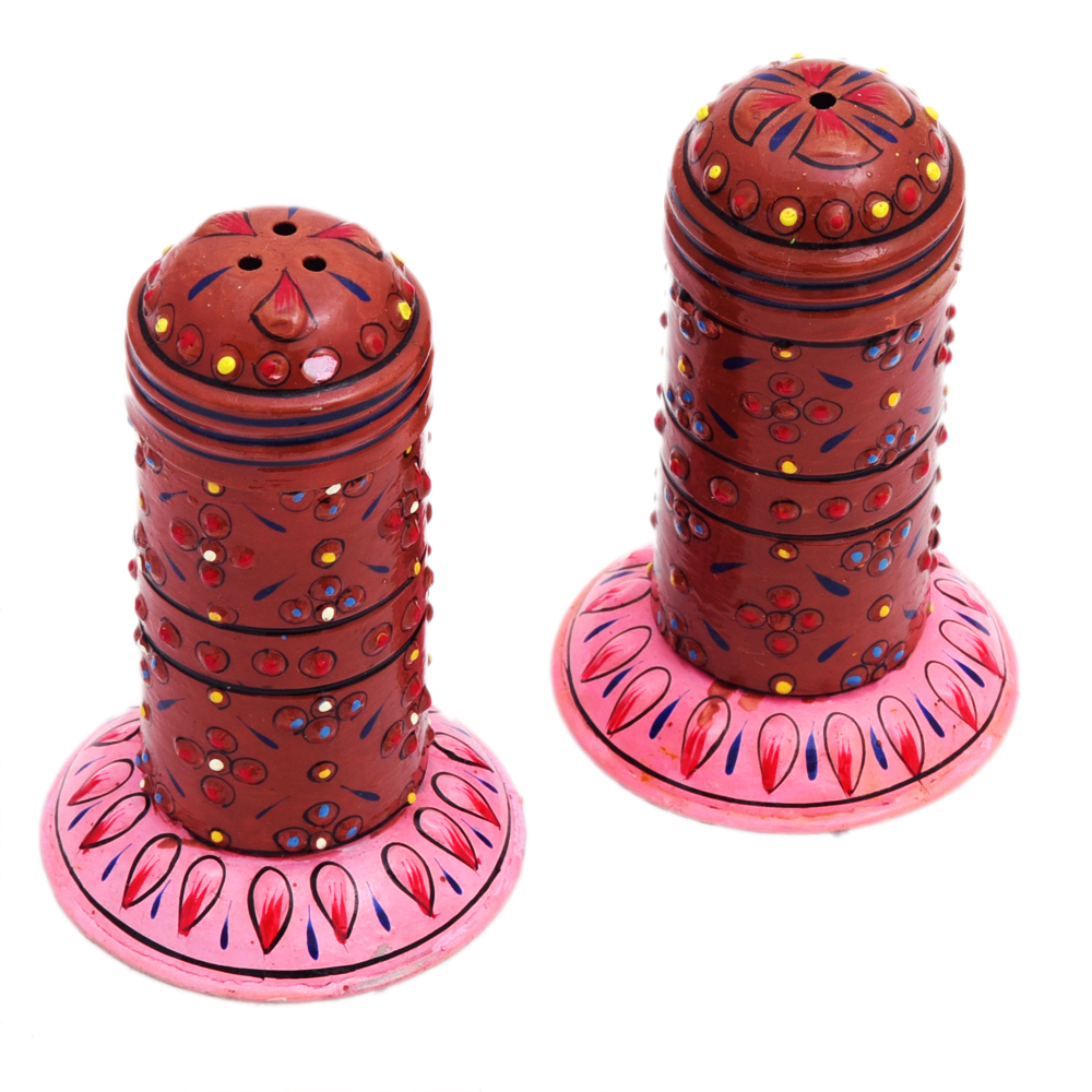 Salt & Pepper Shaker set: Brown & Pink