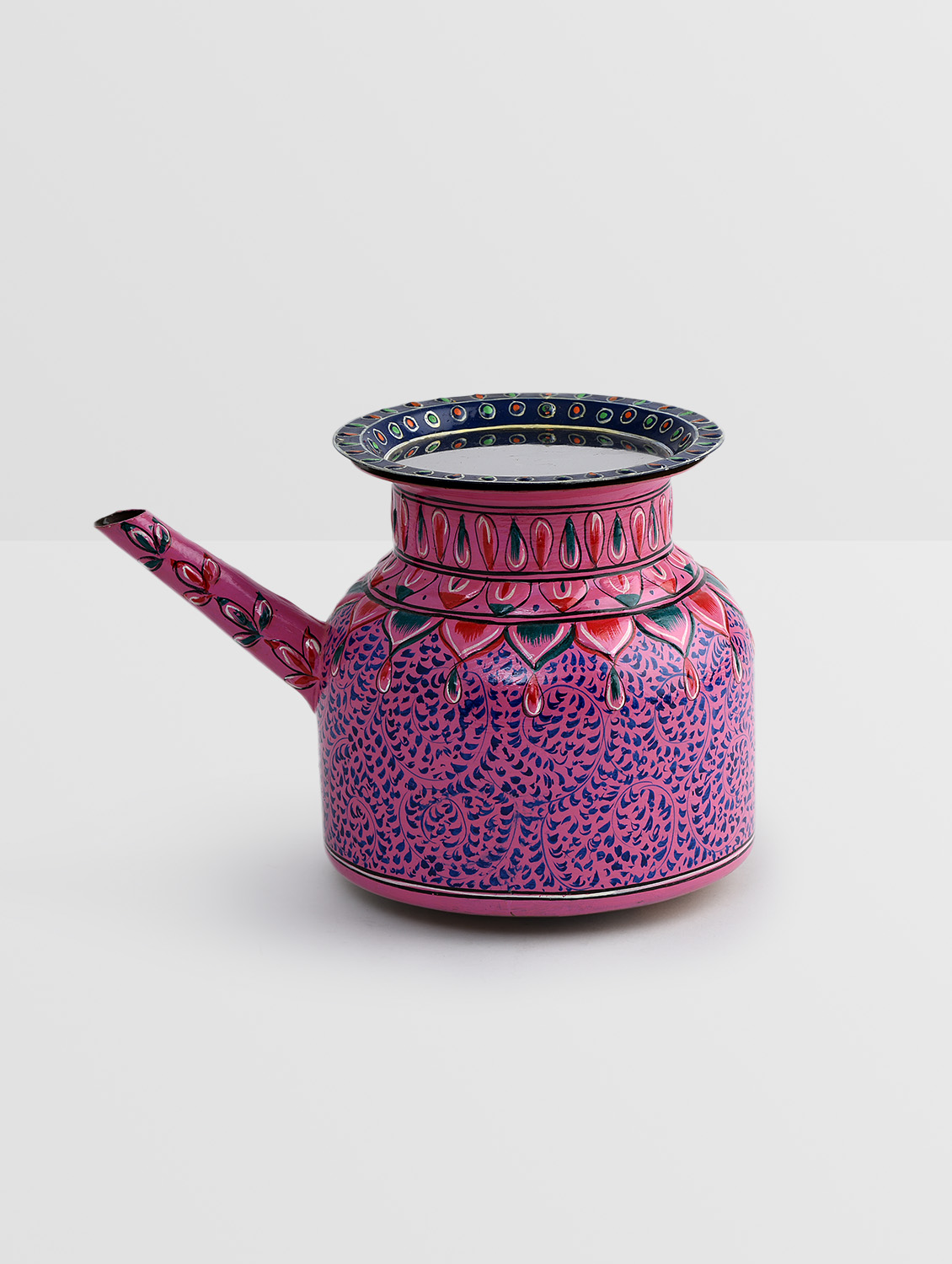 Hand Painted Copper Pitcher : Mughal Pink