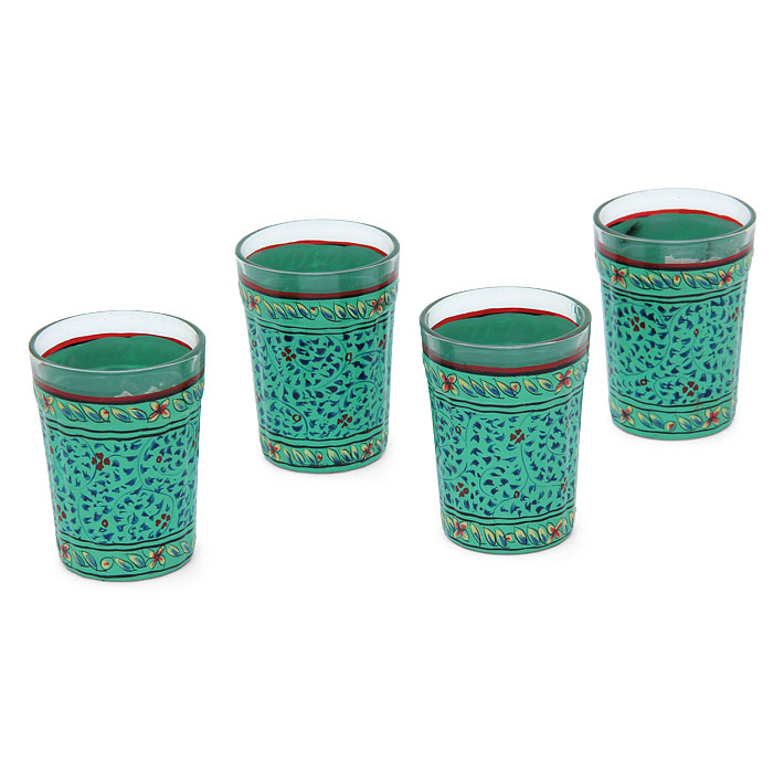 Hand Painted Tea Glass Set of 6