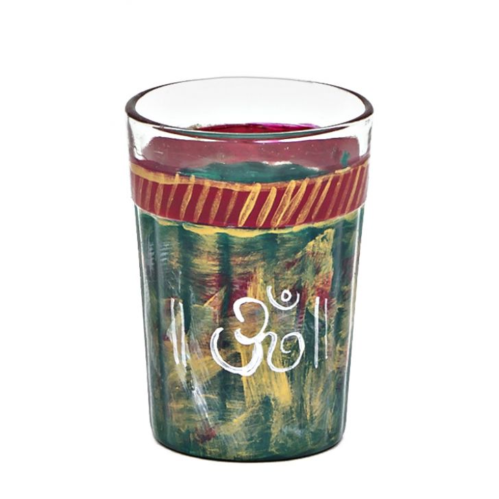 Hand Painted Tea Glass set of 6 : Antiqua Green