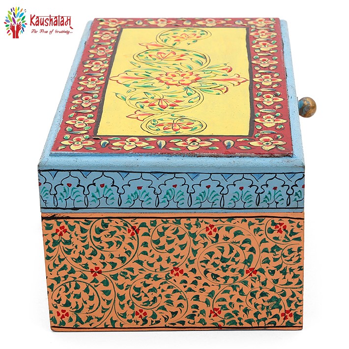 Hand Painted Tea Box : Mughal Multi