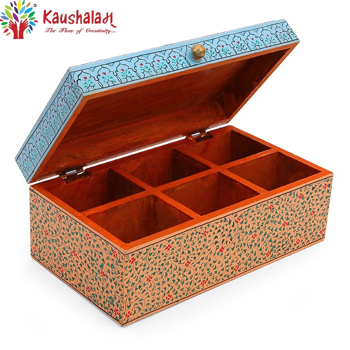 Hand Painted Tea Box : Mughal Multi