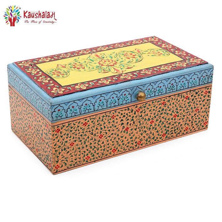 Hand Painted Tea Box : Mughal Multi